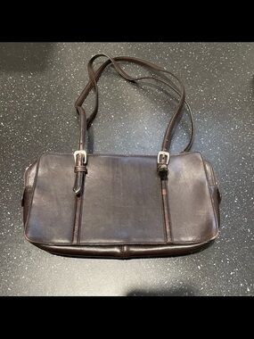 Ralph Lauren vintage brown leather east West baguette shoulder bag
